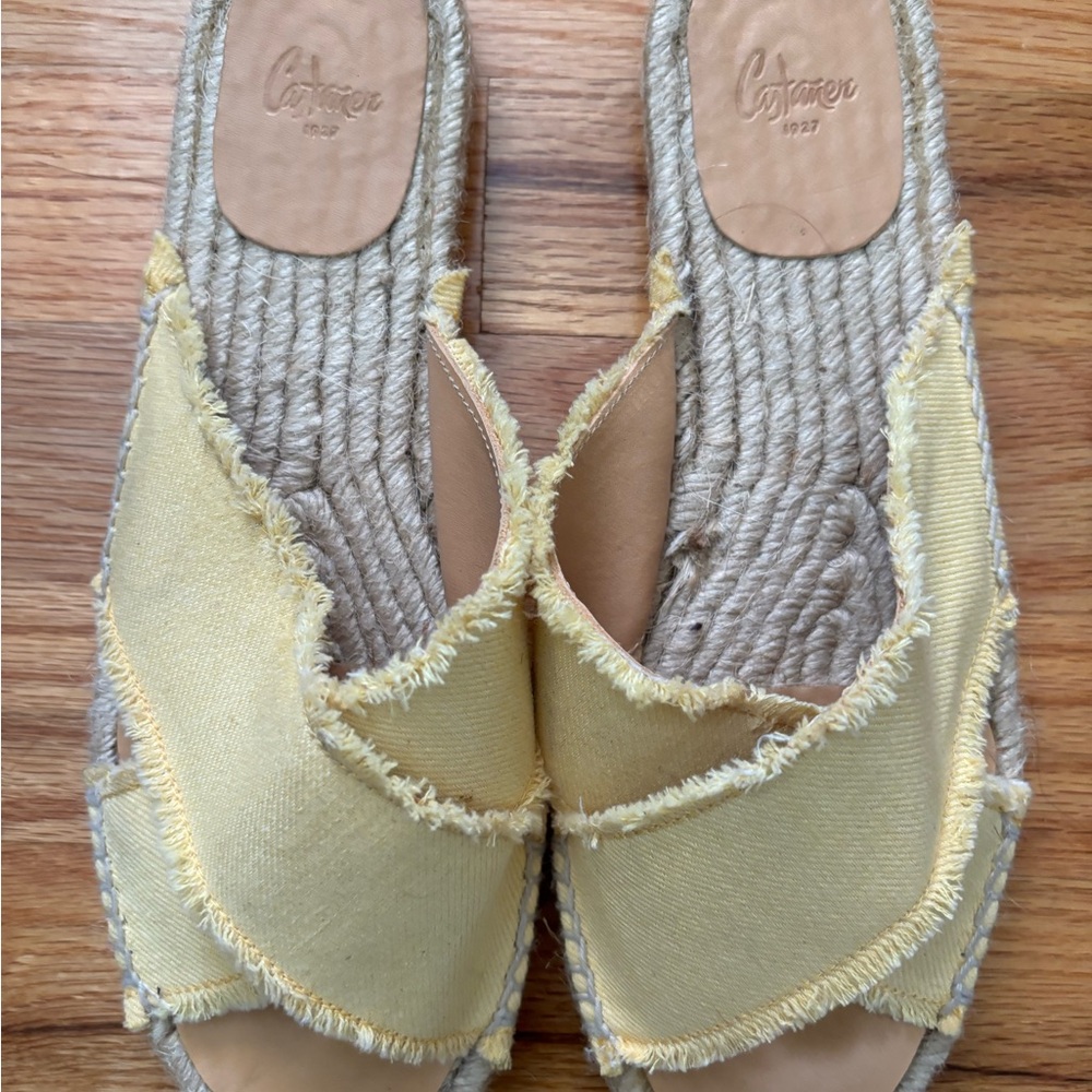 Castaner Butter Yellow Espadrille Slides